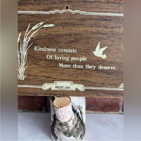 Vintage Michigan Sign - 'Kindness' Quote, Rustic Charm, Sentimental Decor Piece - Picture 3 of 6